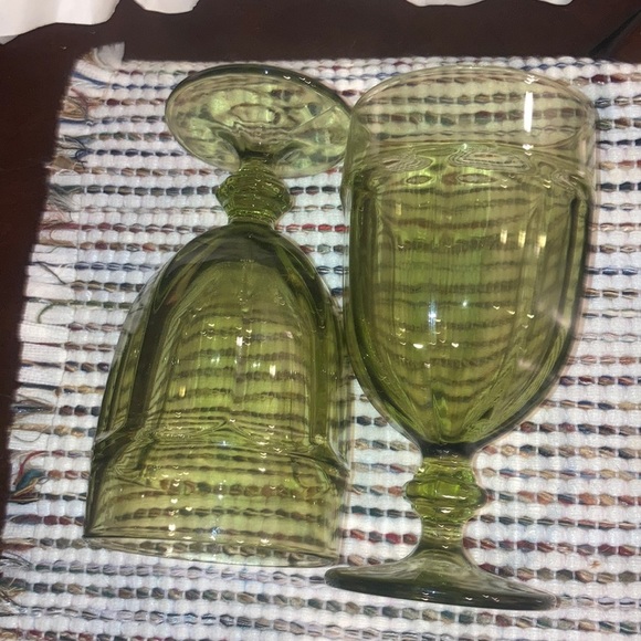 PAIR of Vintage Olive Green stem wear.  (If you need set of 4 for double fee) - Picture 1 of 7